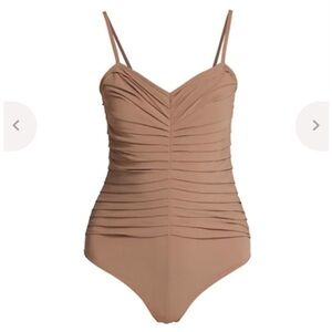 Goldsign Hutton Ruched Nude Bodysuit